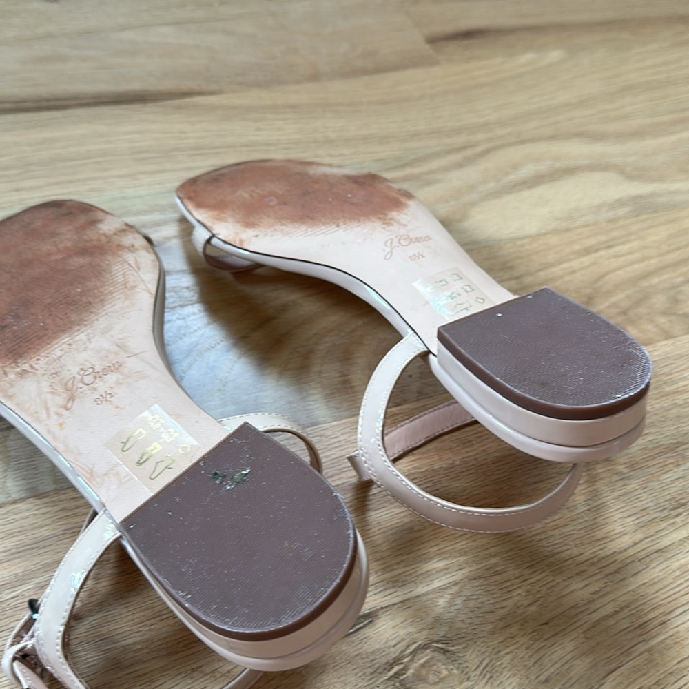 J Crew strappy sandals patent dusty pink taupe size 8.5, adjustable ankle strap - Picture 11 of 12